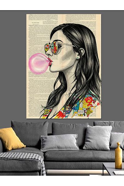 Tablomega Pânză decorativă pentru femei Bubble Bubble - Lemn MDF