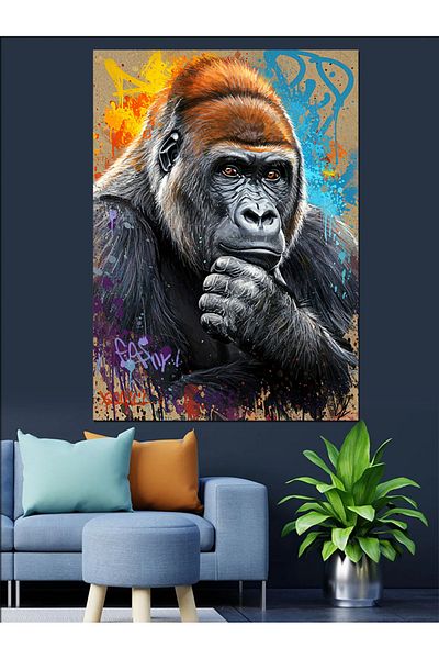 Tablomega Pânză decorativă Thinking Gorilla - Lemn MDF