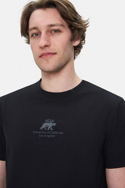 UCLA Fabio Black Crew Neck Printed Standard Fit Men's Tshirt