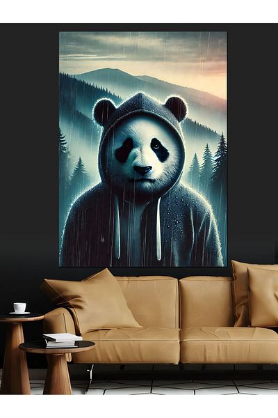 Tablomega Portret de panda în pădure Pânză decorativă - Lemn MDF