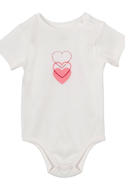 Divonette 100% Cotton Girl's Patterned Interlock Badi with Snap Fasteners - Baby Clothing