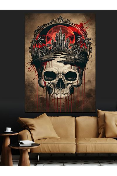 Tablomega Heart of Death Decorative Canvas - Mdf Wooden Painting