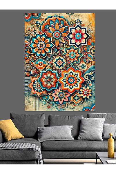 Tablomega Colorful Mosaic Pattern Decorative Canvas - Mdf Wooden Painting