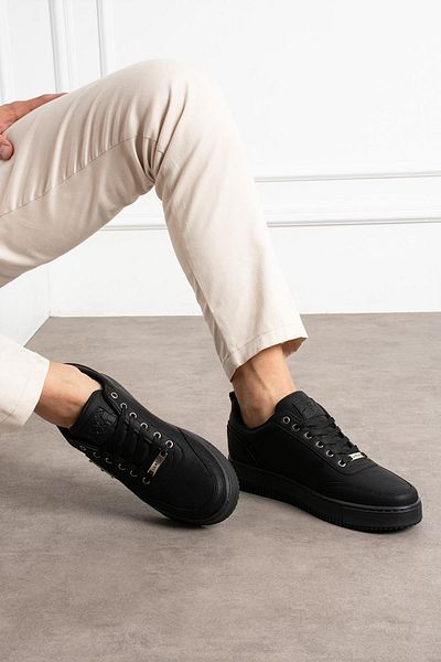 L.A Polo Thick Sole Black Men's Snekaer