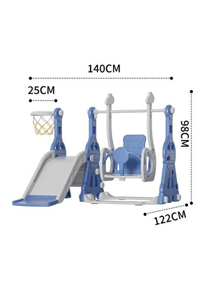 FULLJOY زحليقة مع مرجيحة للأطفال مع كرة سلة 140*122*98 سم