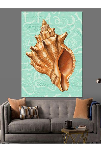 Tablomega Διακοσμητικός καμβάς Tropical Seashell - Ξύλινος πίνακας MDF