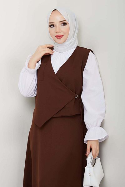 benguen Brown New Suit - Side Hardware Vest Suit