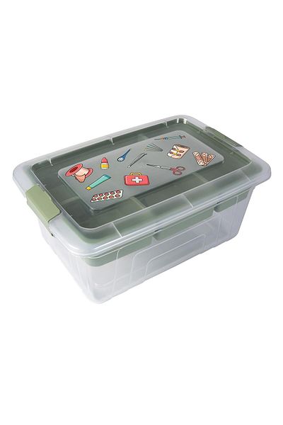 Herevin 5,75 Lt Green Color Medicine Box 210 mm X 312 mm X 140 mm