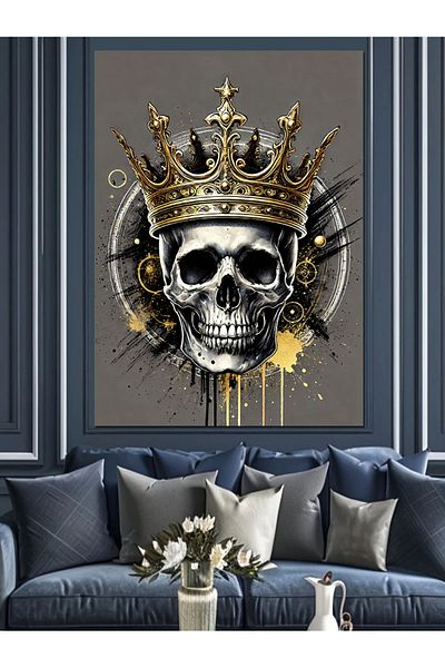 Tablomega Craniu Decorativ Canvas - MDF Lemn Tablou