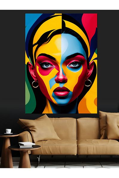 Tablomega Kaleidoscope Face Decorative Canvas - Mdf Wooden Painting