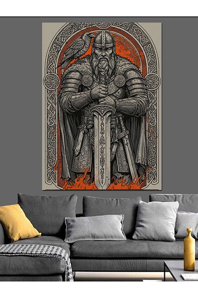 Tablomega Pânză decorativă Viking și Putere Antică - Lemn MDF