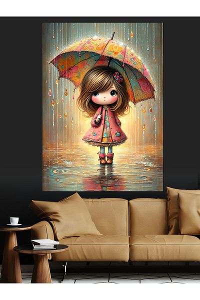 Tablomega Pânză decorativă Rain And Girl - Lemn MDF