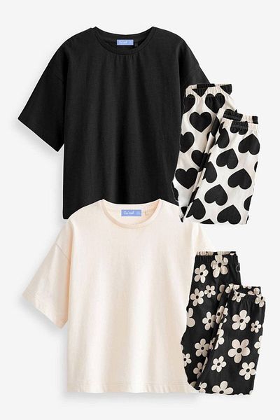 Karan Kids Girl's Oversize T-Shirt and Patterned Leggings Set - Double Combination Set