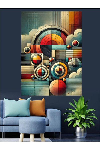 Tablomega Pânză decorativă cu model geometric abstract - pictură din lemn MDF