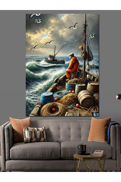 Tablomega Pânză decorativă Fisherman and Sea Peace - Lemn MDF