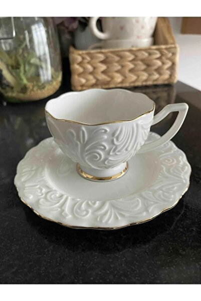 SNL HOME Silk Porcelain 6 Persons Gilded Coffee Cup Rosen-100