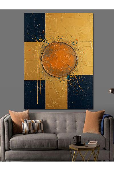 Tablomega Pânză decorativă cu model abstract portocaliu - pictură din lemn MDF