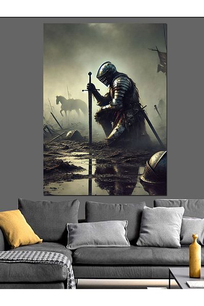 Tablomega Pânză decorativă Knight Falling on His Knees - MDF Lemn