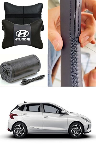 AYAZGRUP Hyundai i20 Serisi Direksiyon Kılıfı Dikmeli Düz Deri Ultra Esnek İt...