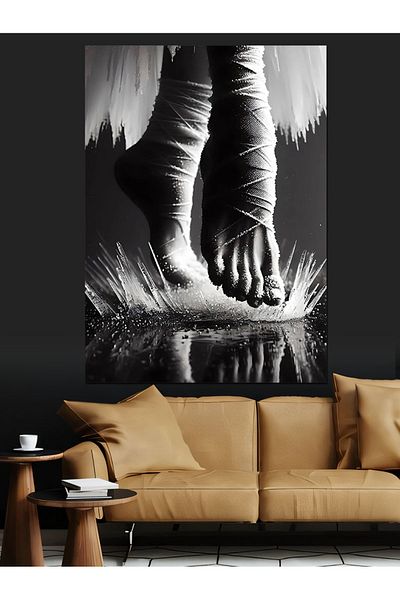 Tablomega Picioare de balerină pe pânză decorativă de apă - pictură din lemn MDF