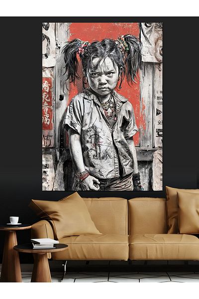 Tablomega Pânză decorativă Girl on the Street - Lemn MDF