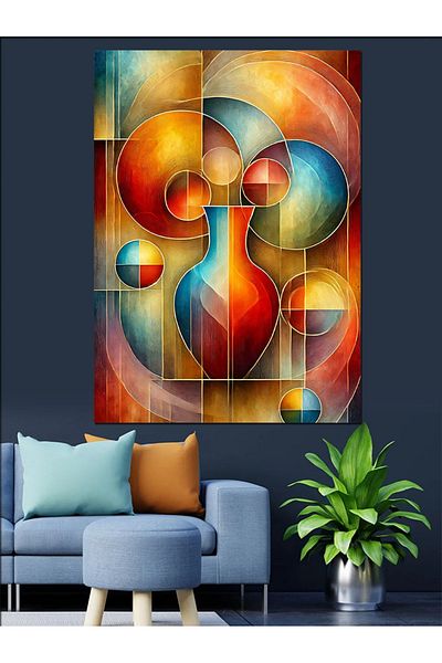 Tablomega Pânză decorativă cu desen colorat abstract - pictură din lemn MDF