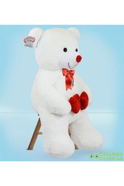 Pandamkee 130 Cm Plush Bear Holding a Double Heart (100%) Domestic