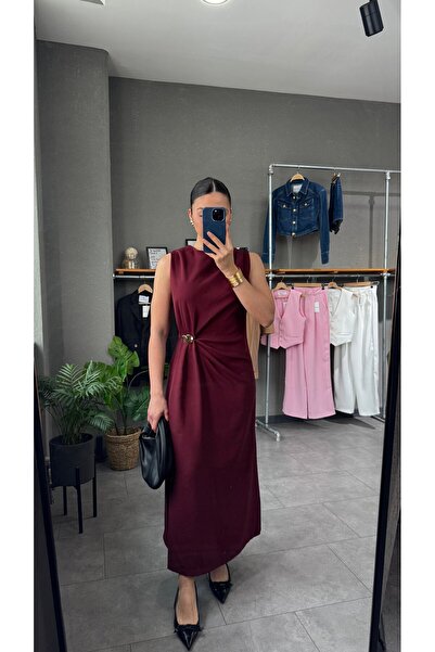 YOUR NAME Плисирана дълга рокля с цепка