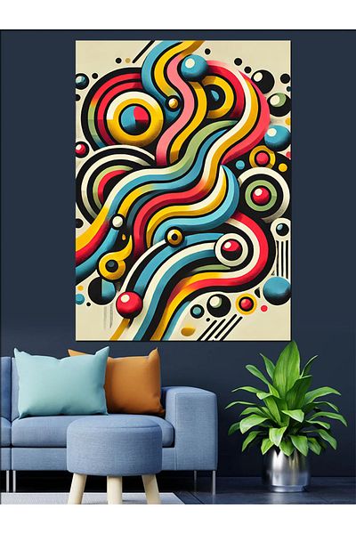 Tablomega Colorful Spirals and Motion Decorative Canvas - Mdf Wooden Painting
