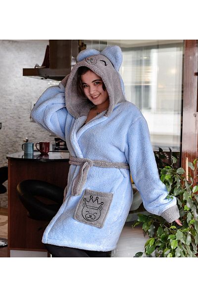 Pandamkee Hooded Unisex Wellsoft Plush Dressing Gown, bathrobe