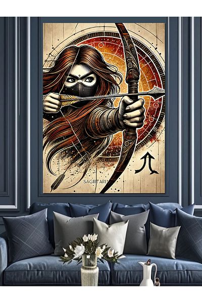 Tablomega Pânză decorativă Archer și țintă - Lemn MDF