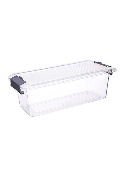 Herevin 1.96 Lt Gray Handle Lockable Storage Container 12.1 cm X 28.5 cm X 10 cm