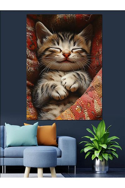 Tablomega Pânză decorativă cu pisoi adorabil dormitor - pictură din lemn MDF