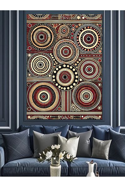 Tablomega Pânză decorativă cu model mandala colorată - pictură din lemn MDF