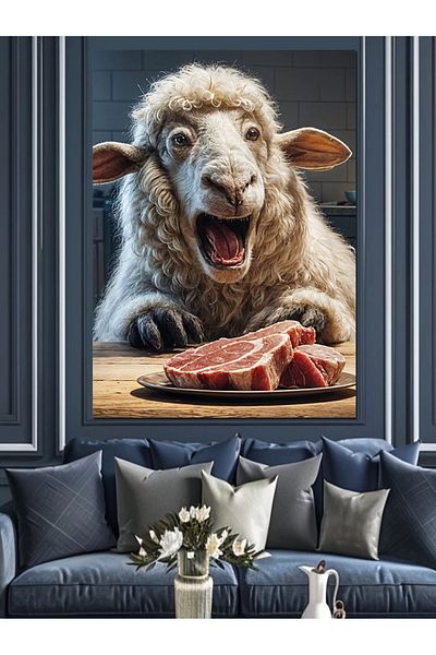 Tablomega Pânză decorativă Baffled Lamb And Chop - Lemn MDF