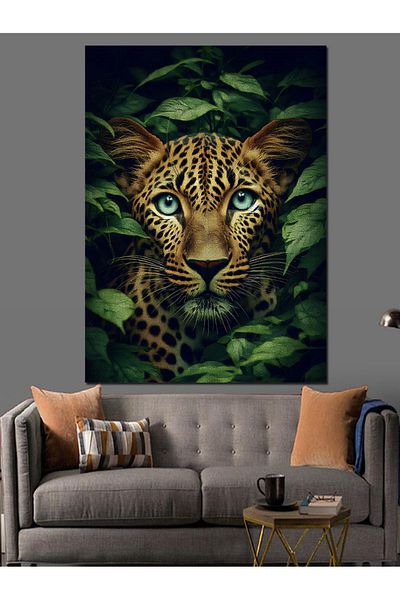 Tablomega Mysterious Look Leopard Decorative Canvas - Mdf Wooden Painting