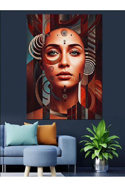 Tablomega Abstract Face Portrait Decorative Canvas - Mdf Wooden Painting