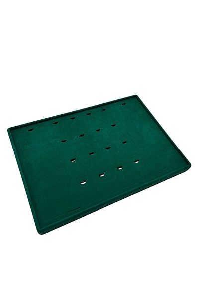 MeGass Dekor Brussels Model Transverse Suede Fabric Green Color 18 Piece Pad Jewelry Display Table with Legs