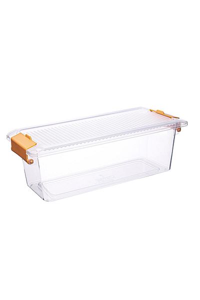 Herevin 1.96 Lt Orange Handle Lockable Storage Container 12.1 cm X 28.5 cm X 10 cm