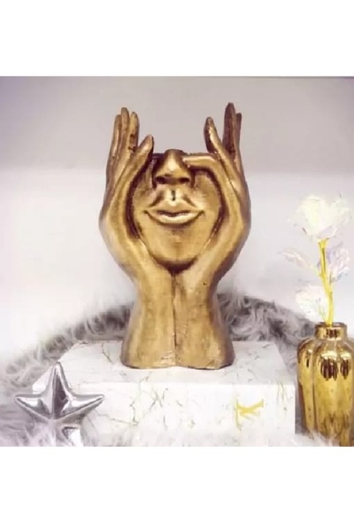 Yaratıcı sanatlar atölyesi Vază decorativă cu degetul lung, cu jumătate de fa...