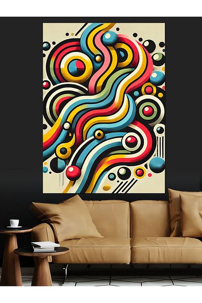 Tablomega Colorful Spirals and Motion Decorative Canvas - Mdf Wooden Painting