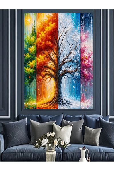 Tablomega Pânză decorativă din lemn Four Seasons - Lemn MDF