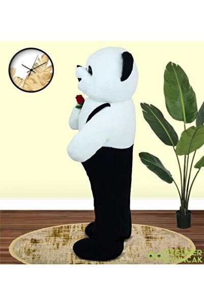 Pandamkee 117 Cm Elinde Çiçek Tutan Tulumlu Peluş Panda