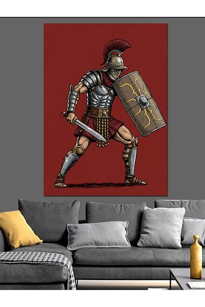 Tablomega Pânză decorativă cu ilustrație militară romană - MDF Lemn