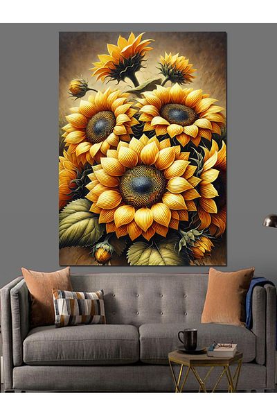 Tablomega Sunflowers and Nature's Vitality Decorative Canvas - Mdf Wooden Painting