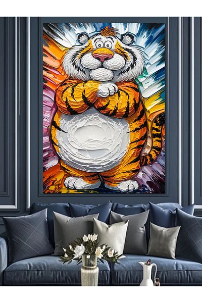 Tablomega Cute Tiger Decorative Canvas - Ξύλινο ΜDF Πίνακας