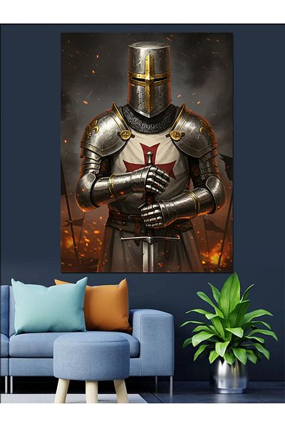 Tablomega Pânză Decorativă Cavaler și Sabie - Lemn MDF