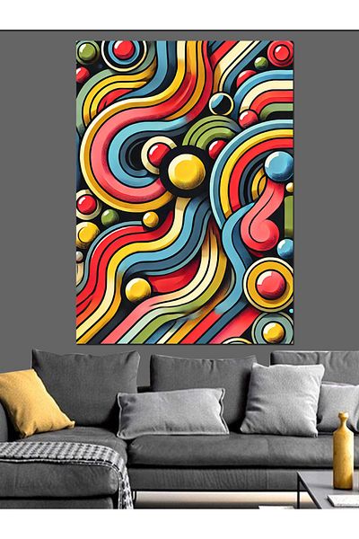 Tablomega Pânză decorativă cu culori vii și în mișcare - MDF Wood Painting