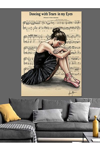 Tablomega Emotional Woman and Musical Notes Decorative Canvas - Mdf Wood Painting
