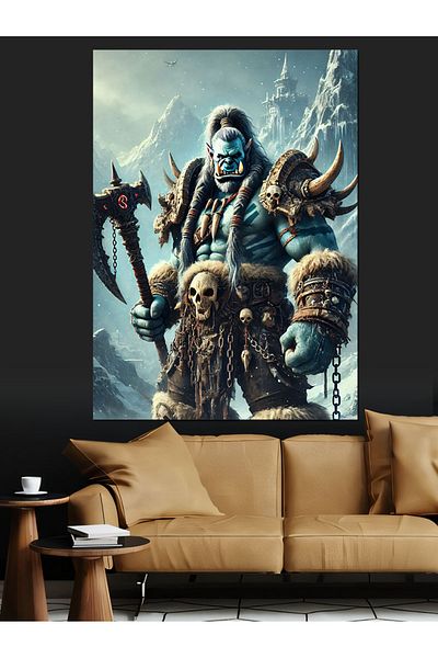 Tablomega Pânză decorativă Ice Land Warrior - Pictură din lemn MDF